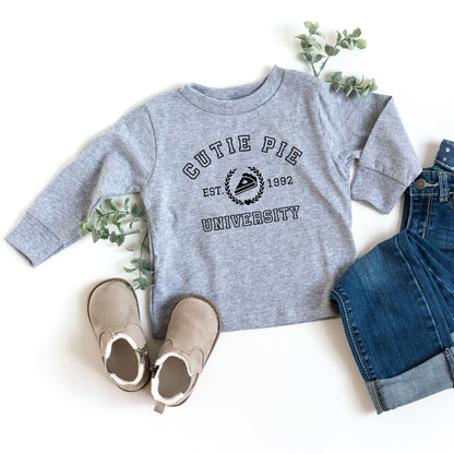 Cutie Pie University | Toddler Graphic Long Sleeve Tee