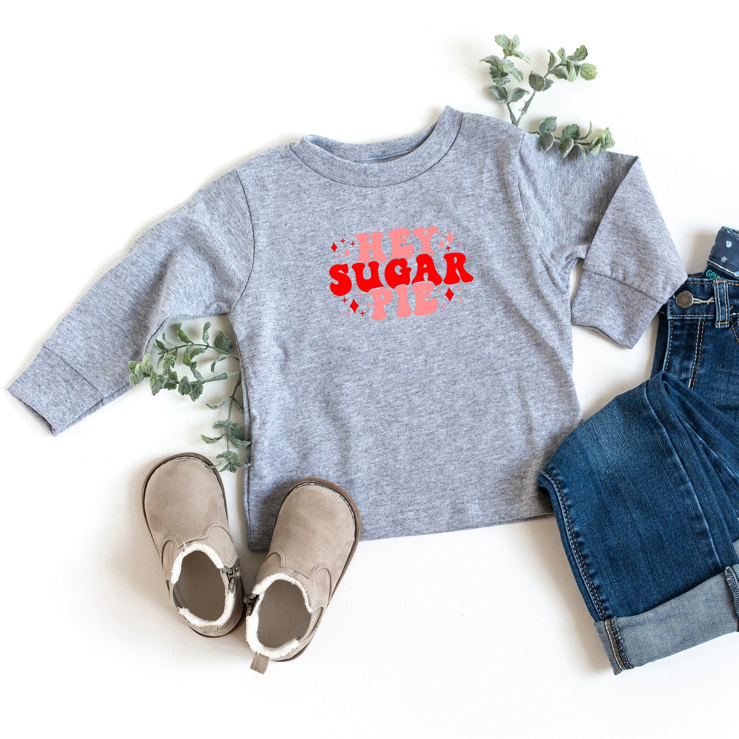 Hey Sugar Pie Stars | Youth Graphic Long Sleeve Tee