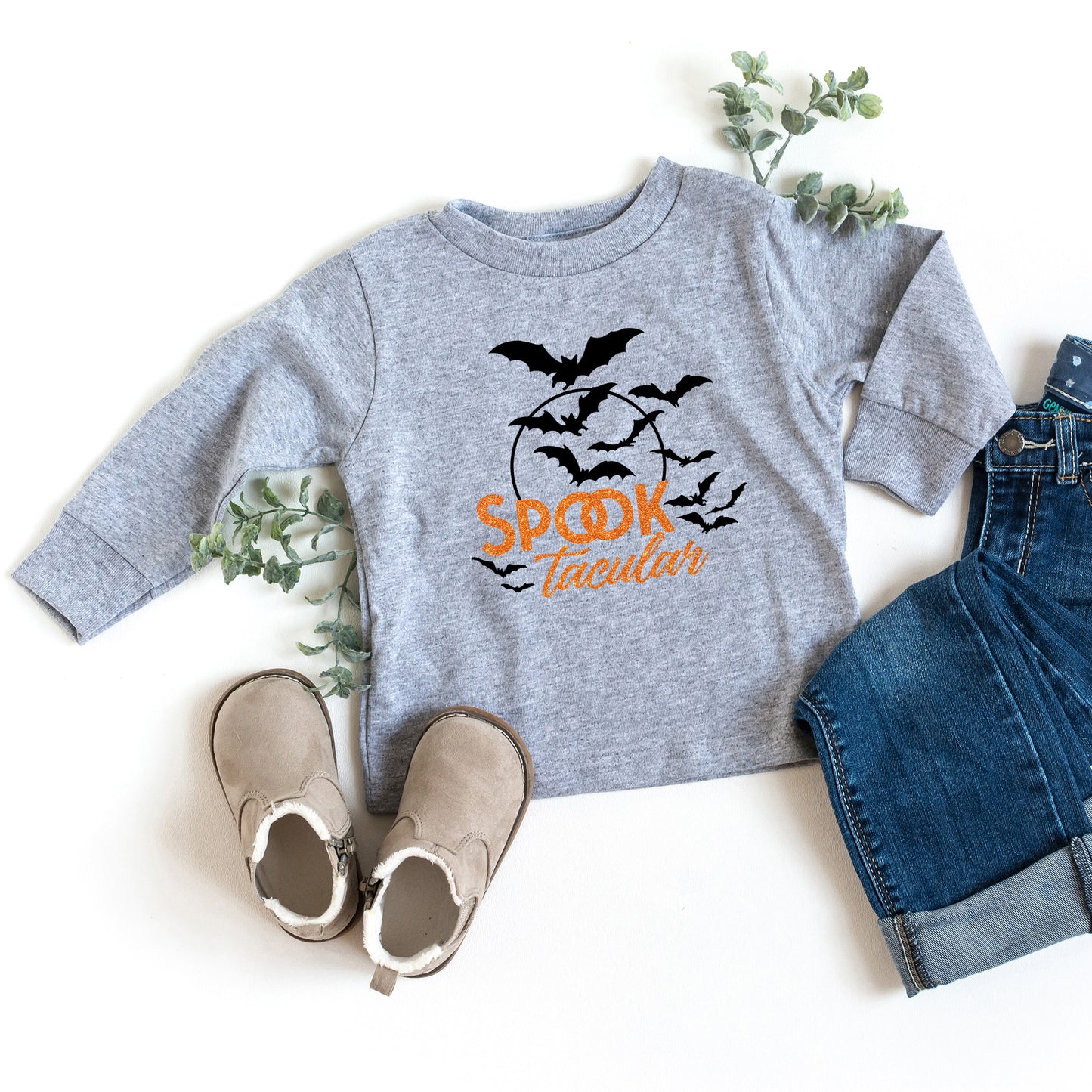 SpookTacular Glitter | Toddler Graphic Long Sleeve Tee