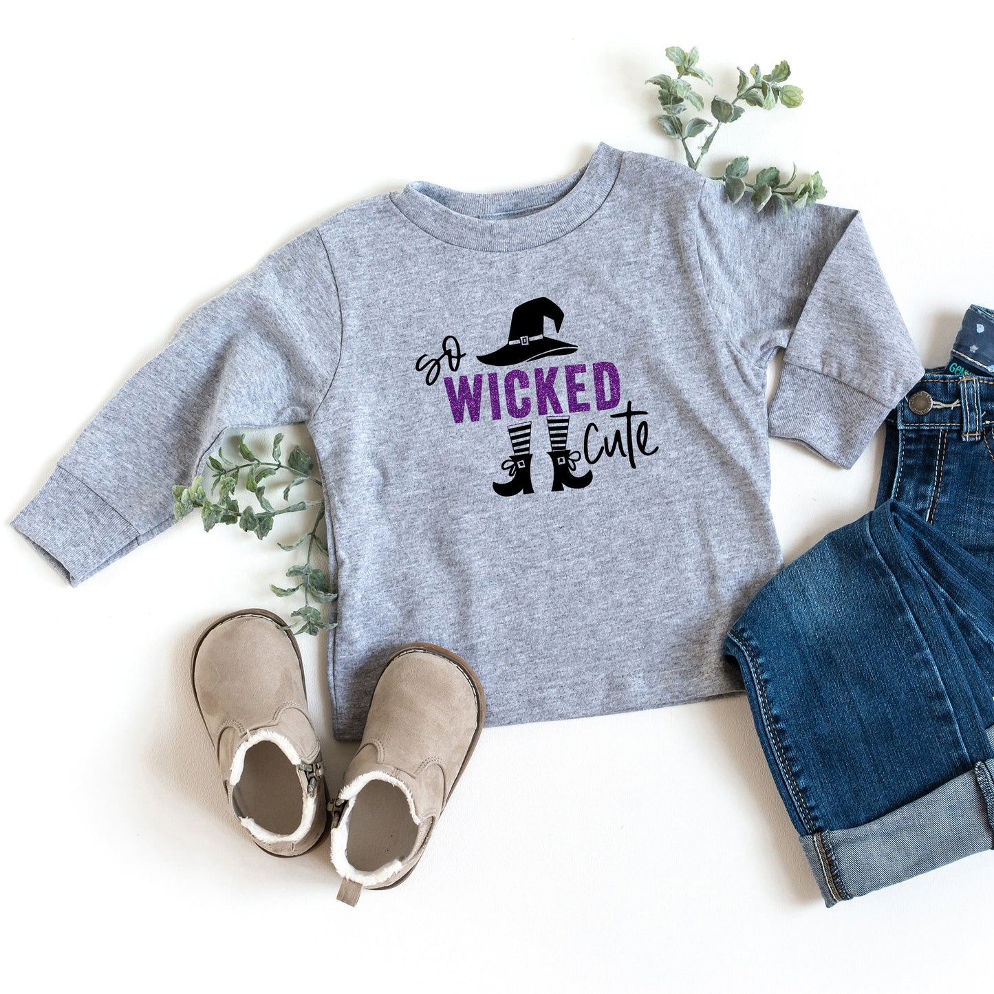 So Wicked Cute Glitter | Youth Graphic Long Sleeve Tee