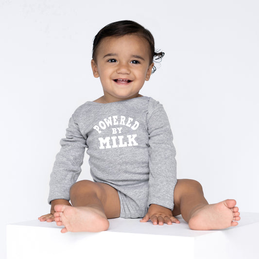 Powered By Milk | Baby Graphic Long Sleeve Onesie