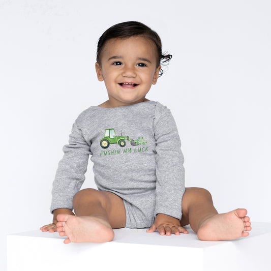 Pushin My Luck | Baby Graphic Long Sleeve Onesie