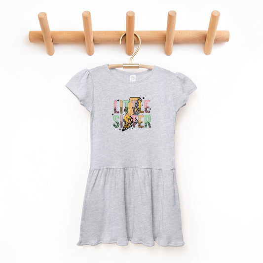 Little Sister Lightning Bolt | Toddler Graphic Dress