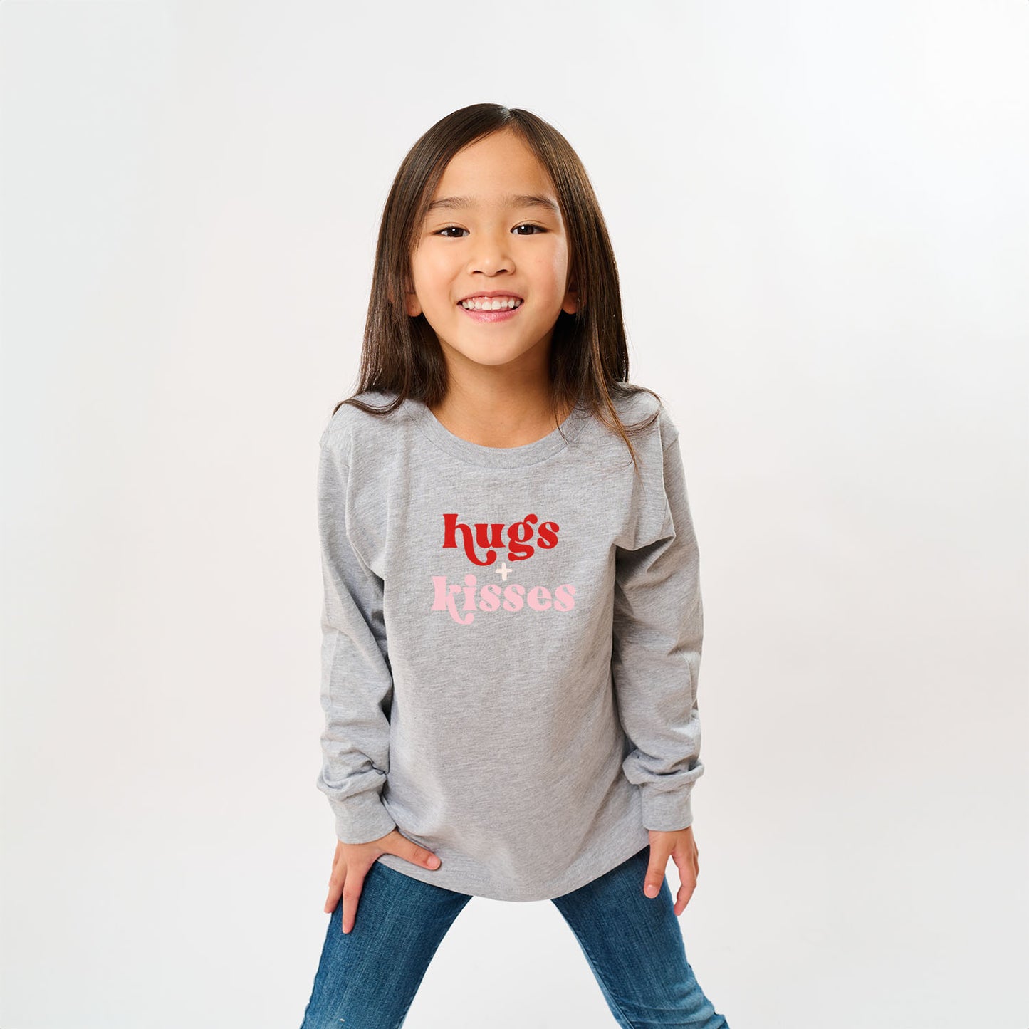 Hugs And Kisses | Youth Graphic Long Sleeve Tee