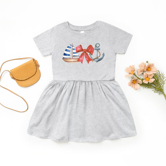 Coquette Ship Anchor | Toddler Graphic Dress