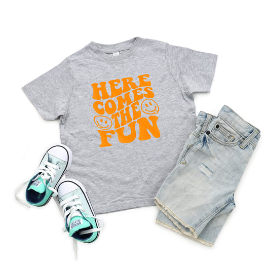 Here Comes The Fun Puff Print | Toddler Graphic Short Sleeve Tee