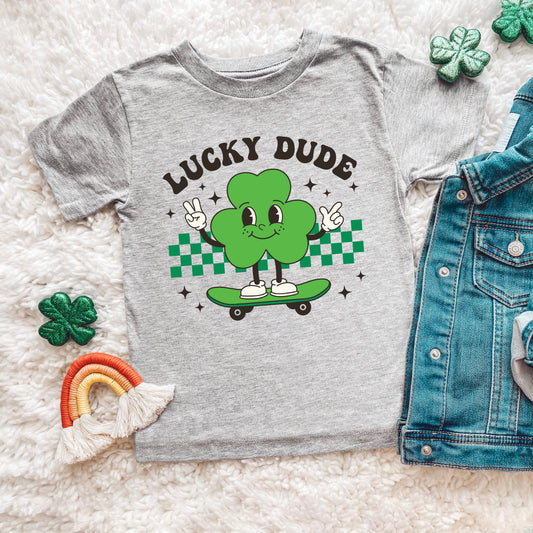Lucky Dude Skateboard | Youth Graphic Short Sleeve Tee
