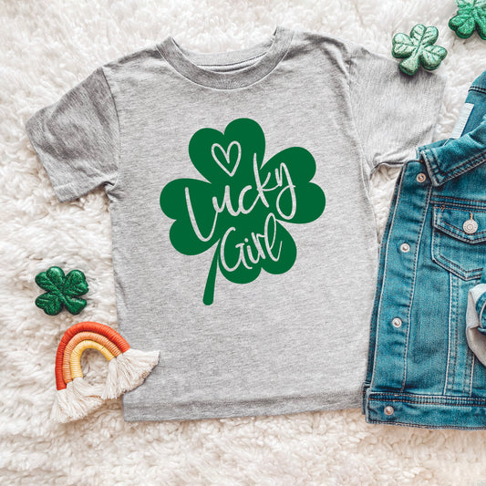 One Lucky Girl Heart | Toddler Graphic Short Sleeve Tee