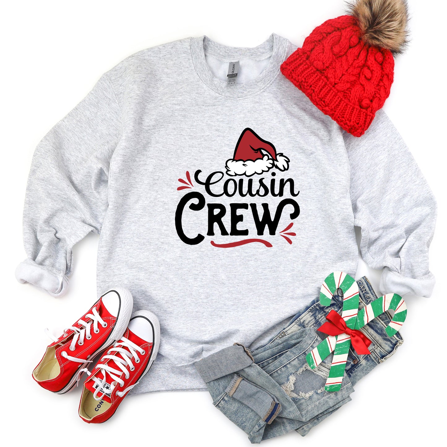 Cousin Crew Santa Hat | Youth Graphic Sweatshirt