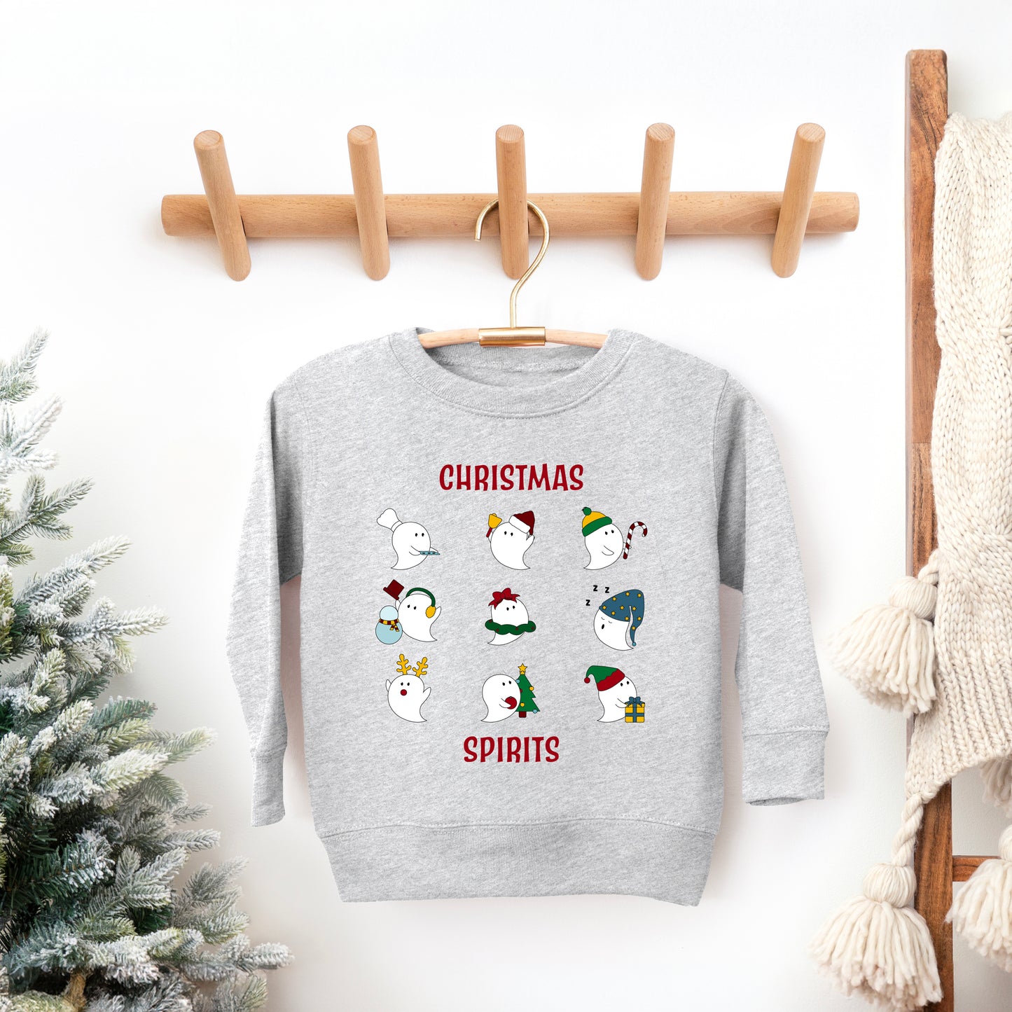 Christmas Spirits Red Words | Youth Ultra-Soft Graphic Sweatshirt