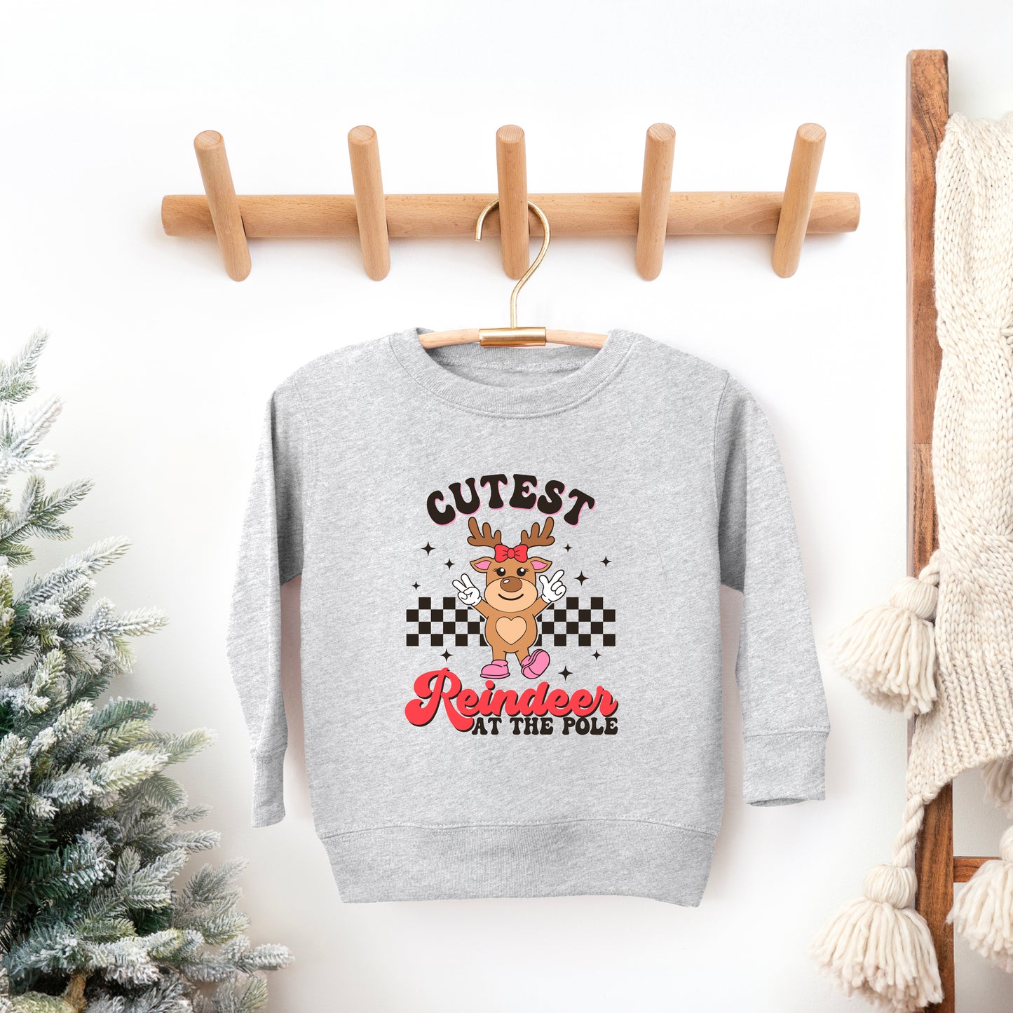 Cutest Reindeer At The Pole | Youth Ultra-Soft Graphic Sweatshirt