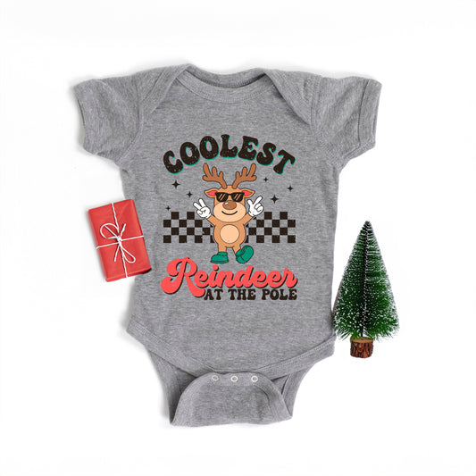 Coolest Reindeer At The Pole | Baby Graphic Short Sleeve Onesie