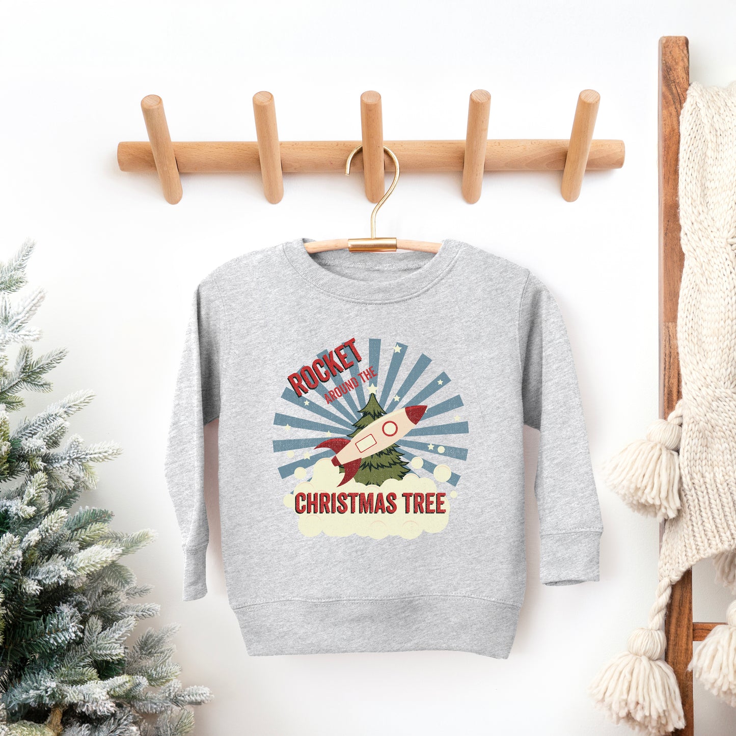 Rocket Around The Christmas Tree | Youth Ultra-Soft Graphic Sweatshirt