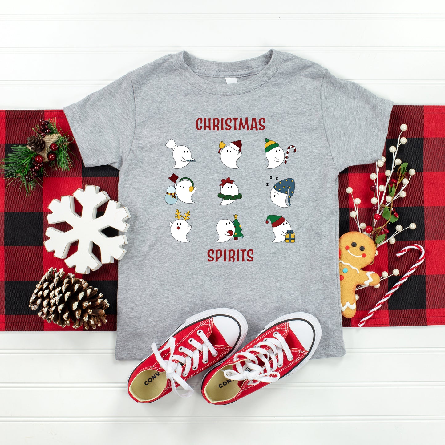 Christmas Spirits Red Words | Toddler Graphic Short Sleeve Tee