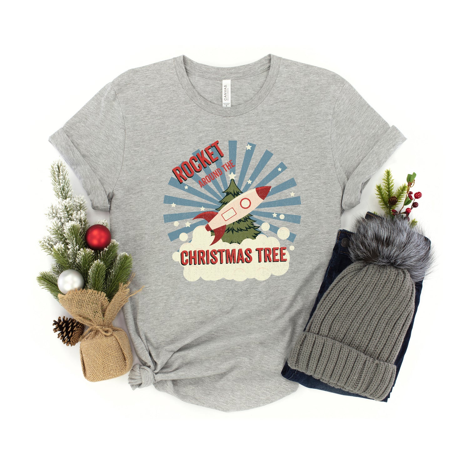 Rocket Around The Christmas Tree | Youth Graphic Short Sleeve Tee