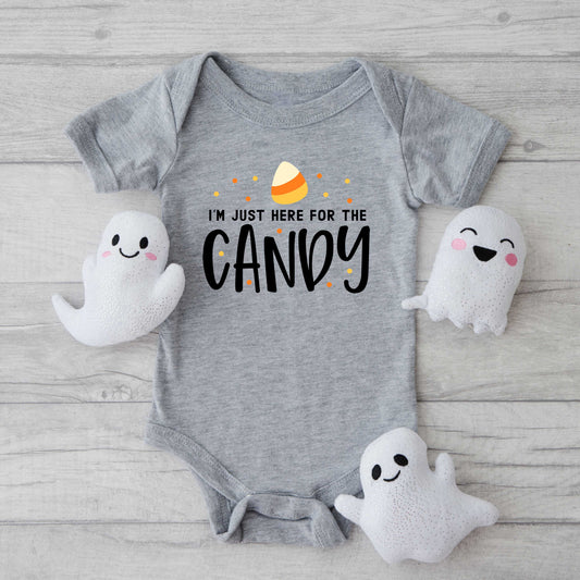 Here For The Candy | Baby Graphic Short Sleeve Onesie