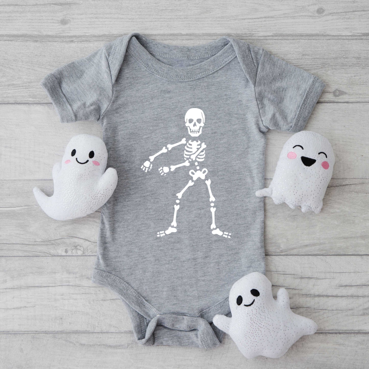 Flossing Skeleton | Baby Graphic Short Sleeve Onesie