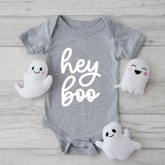 Hey Boo Cursive | Baby Graphic Short SleeveOnesie