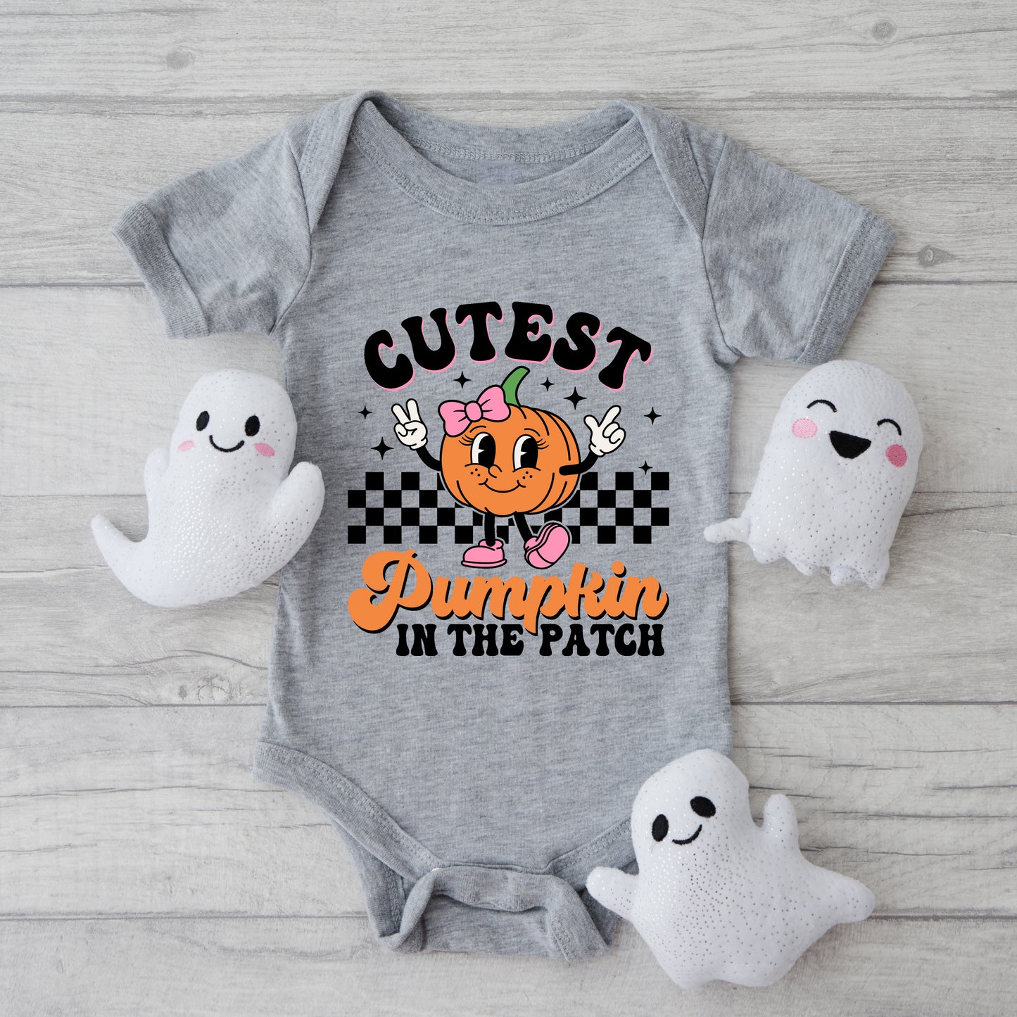 Cutest Pumpkin Checkered | Baby Graphic Short Sleeve Onesie