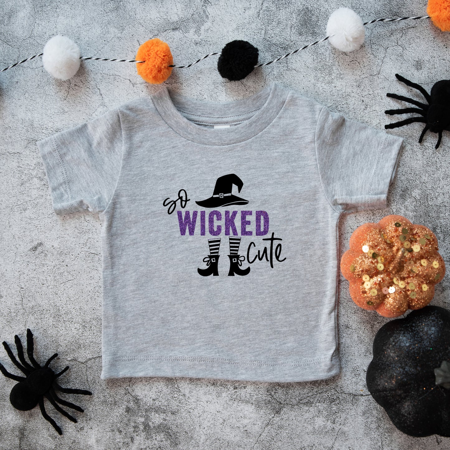 So Wicked Cute Glitter | Toddler Graphic Short Sleeve Tee