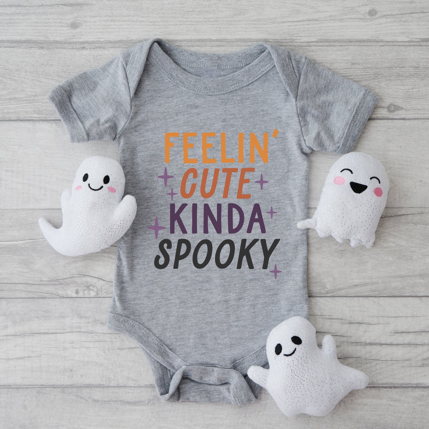 Feelin' Cute Kinda Spooky | Baby Graphic Short Sleeve Onesie