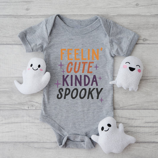 Feelin' Cute Kinda Spooky | Baby Graphic Short Sleeve Onesie