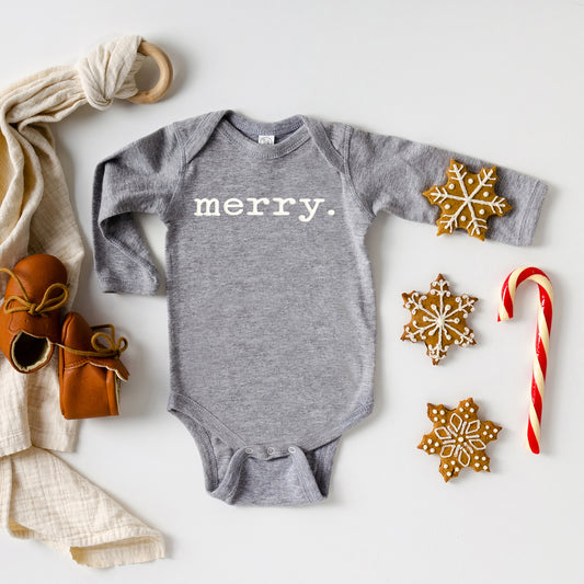 Merry Puff Print | Baby Graphic Long Sleeve Onesie