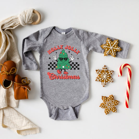 Holly Jolly Christmas Tree | Baby Graphic Long Sleeve Onesie