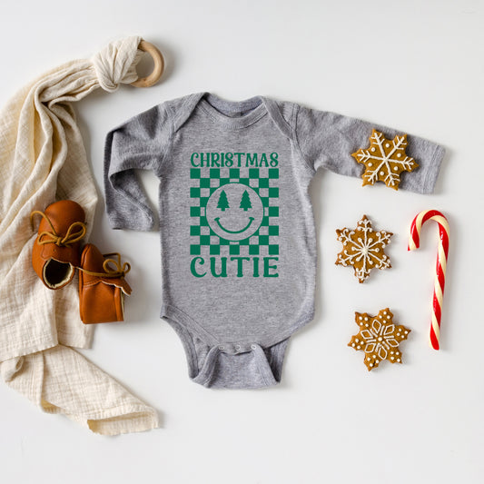 Christmas Cutie Checkered | Baby Graphic Long Sleeve Onesie