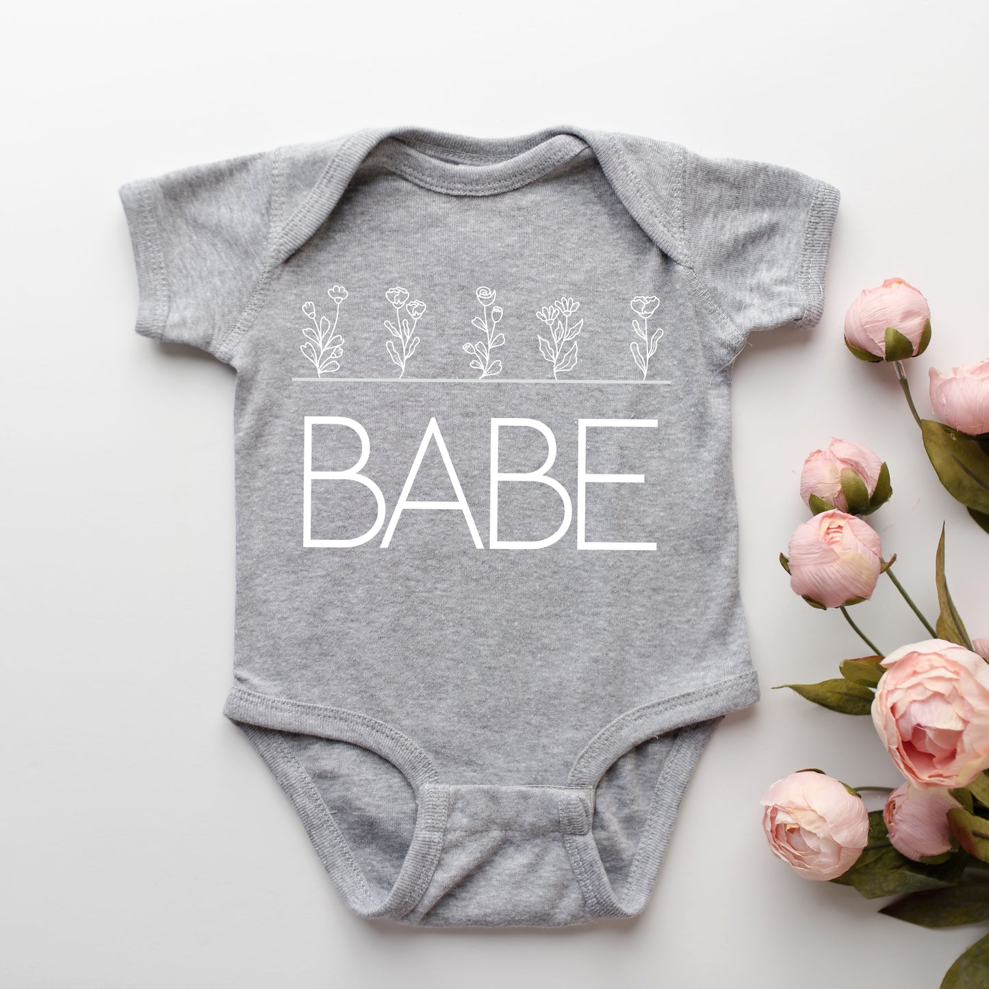 Babe Flowers | Baby Graphic Short Sleeve Onesie