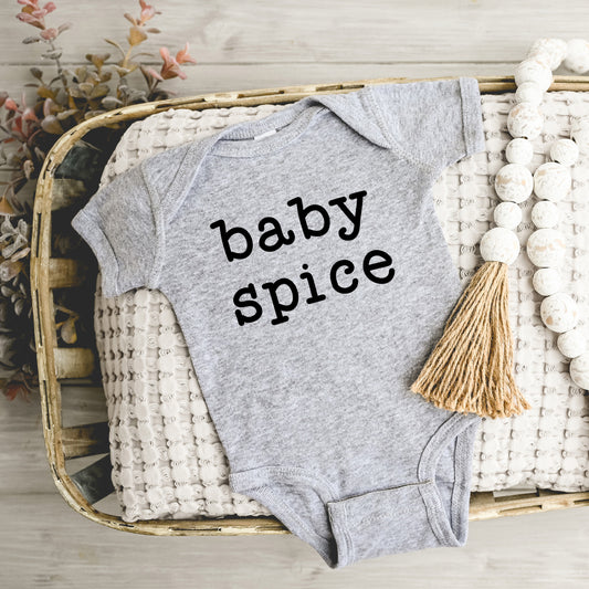 Baby Spice Typewriter | Baby Graphic Short Sleeve Onesie