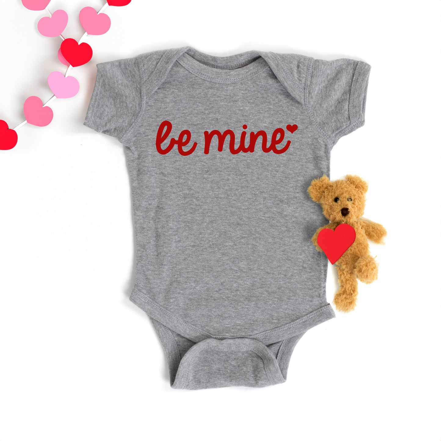 Be Mine Cursive Heart | Baby Graphic Short Sleeve Onesie