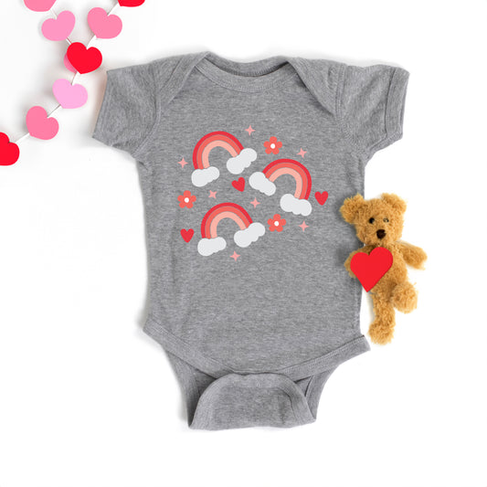 Valentine Rainbow | Baby Graphic Short Sleeve Onesie