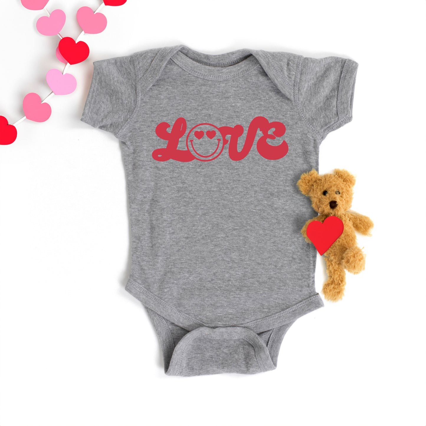 Love Smiley Face | Baby Graphic Short Sleeve Onesie