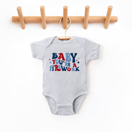 Baby You're A Firework Retro | Baby Graphic Short Sleeve Onesie