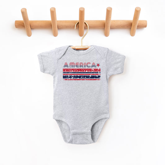 America With Stars And Stripes | Baby Graphic Short Sleeve Onesie