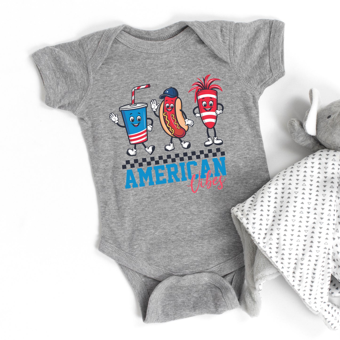 American Vibes Hot Dog | Baby Graphic Short Sleeve Onesie