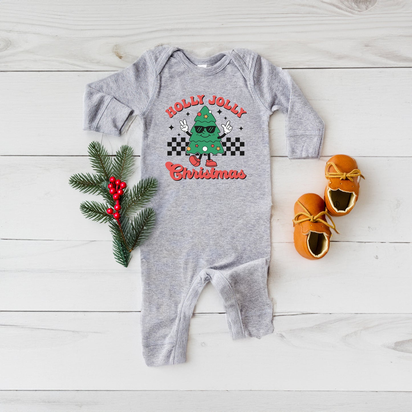 Holly Jolly Christmas Tree | Baby Graphic Romper