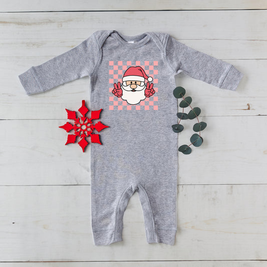 Checkered Santa | Baby Graphic Romper