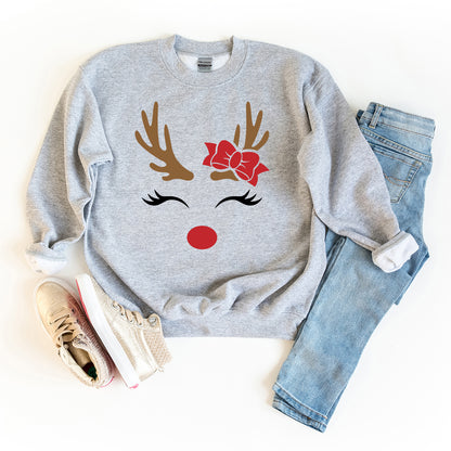 Reindeer Girl | Youth Graphic Sweatshirt