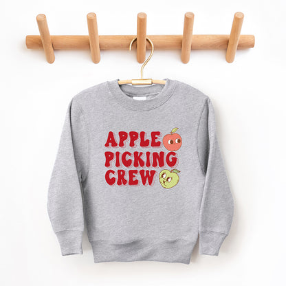 Cartoon Apple Picking Crew | Youth Graphic Sweatshirt