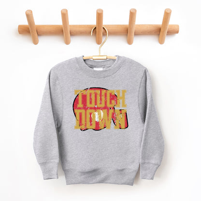 Touch Down Red Helmet Distressed | Youth Graphic Sweatshirt
