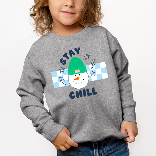 Stay Chill Checkered | Youth Graphic Sweatshirt