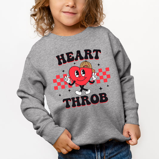 Checkered Heart Throb | Youth Graphic Sweatshirt