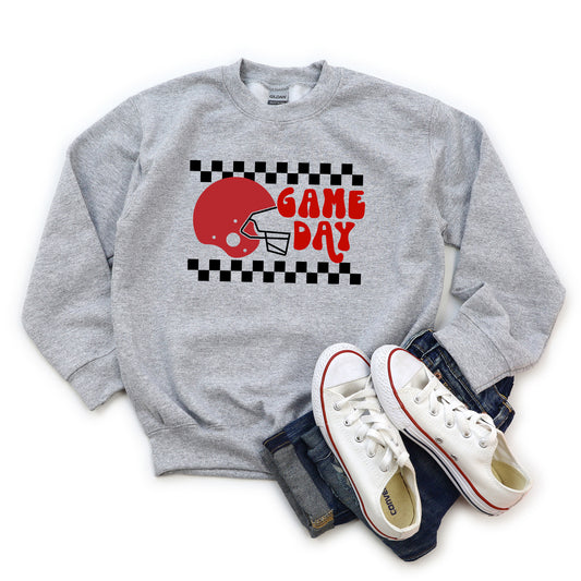 Checkered Game Day | Youth Graphic Sweatshirt