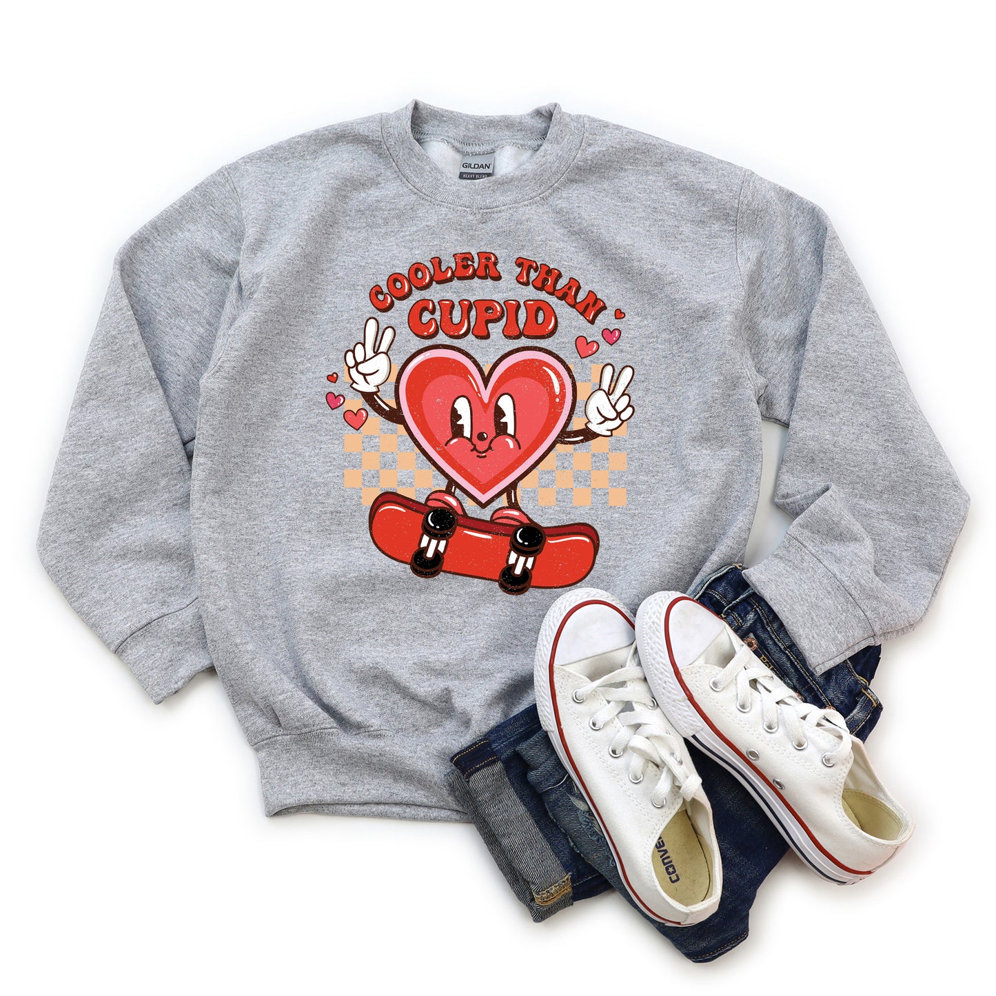 Cooler Than Cupid Skater | Youth Graphic Sweatshirt