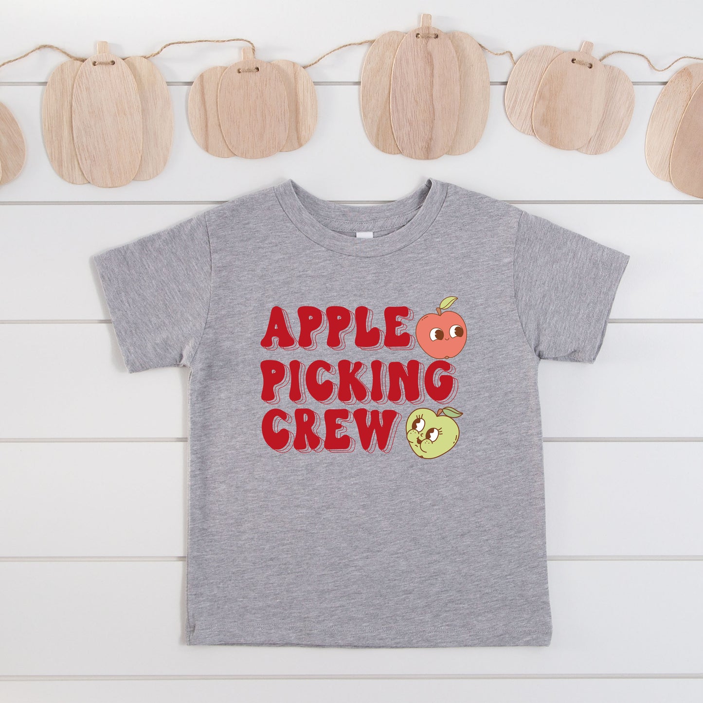 Cartoon Apple Picking Crew | Toddler Graphic Short Sleeve Tee