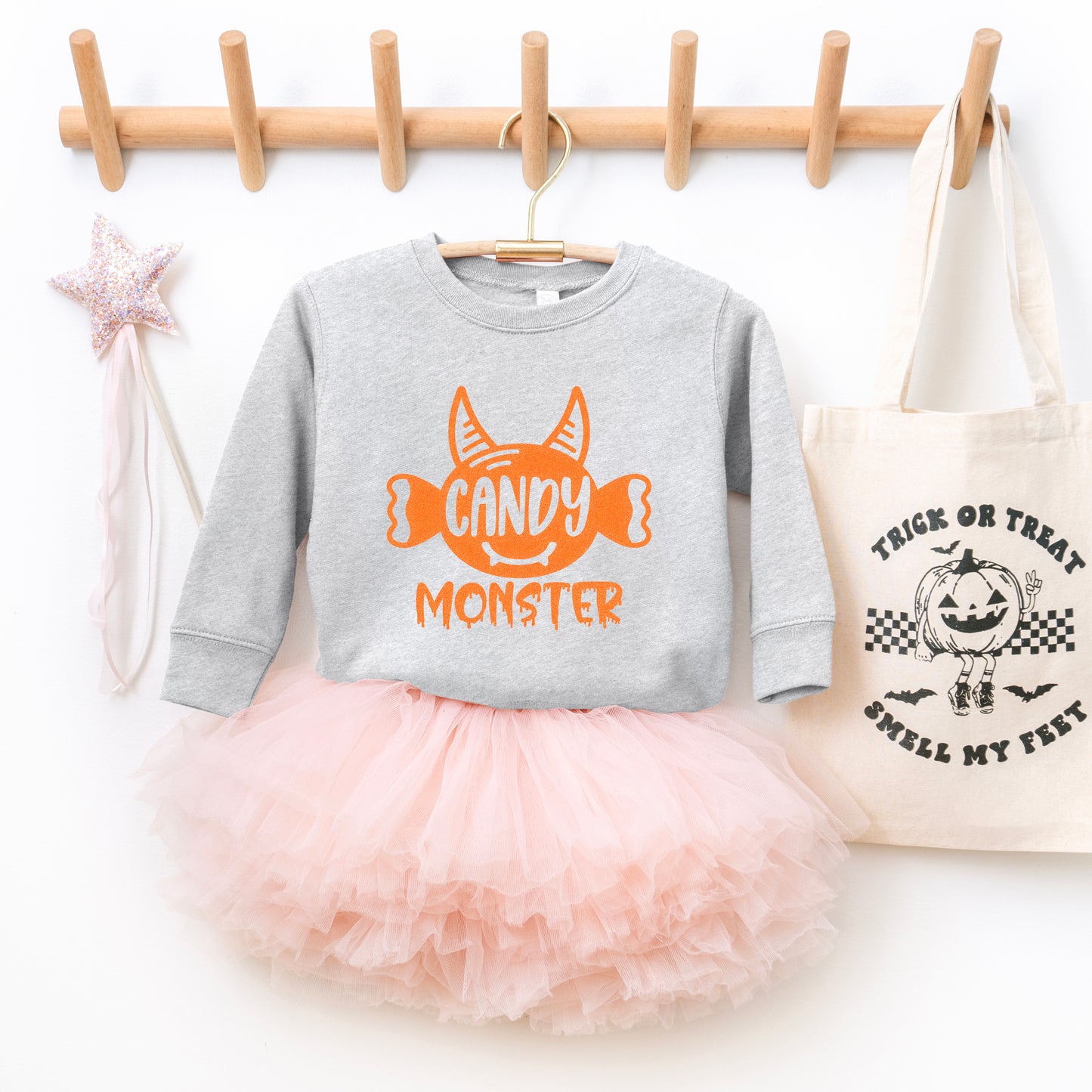 Candy Monster Horns Glitter | Toddler Graphic Sweatshirt