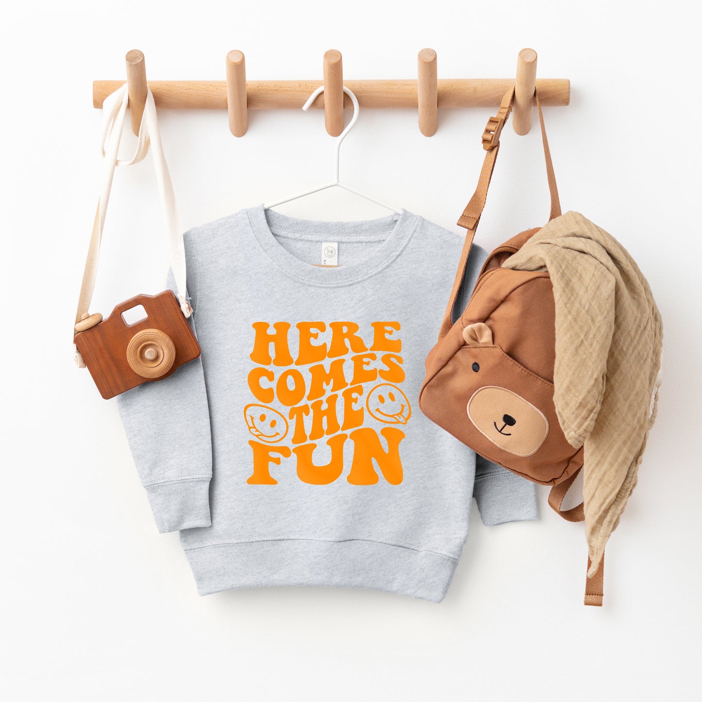 Here Comes The Fun Puff Print | Toddler Graphic Sweatshirt