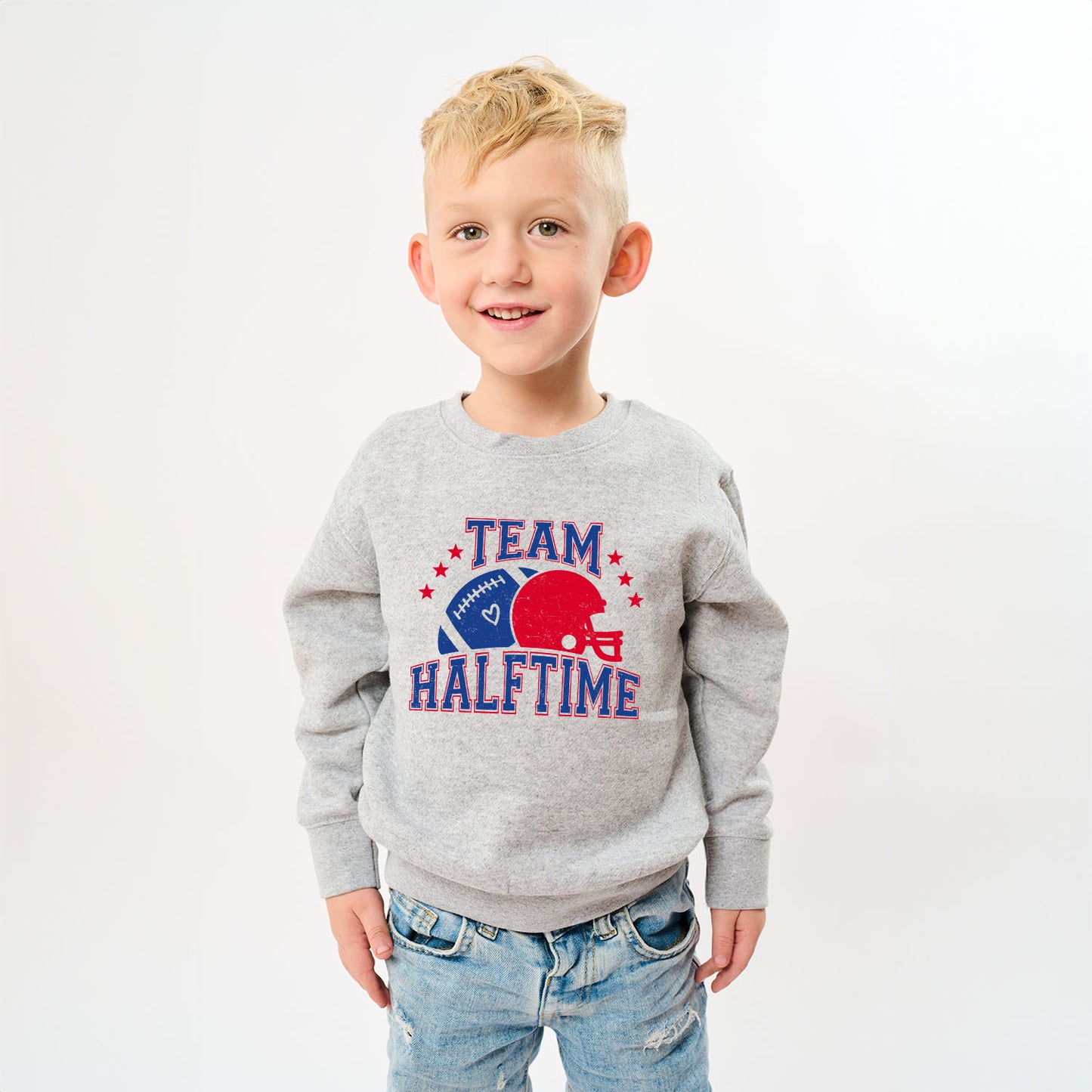 Team Halftime Distressed - Blue | Toddler Graphic Sweatshirt